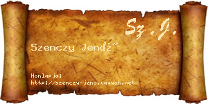 Szenczy Jenő névjegykártya