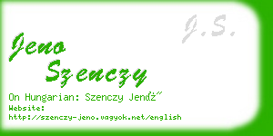 jeno szenczy business card